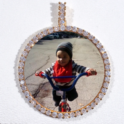LARGE 3D CIRCLE CUSTOM PICTURE PENDANT