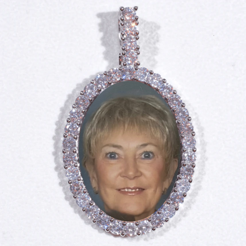 Large 3D Oval Custom Picture Pendant