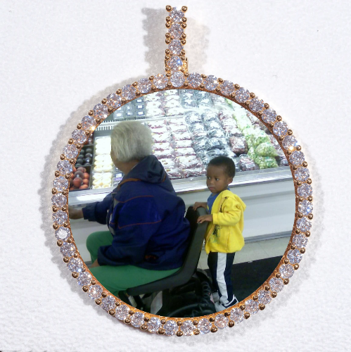LARGE 3D CIRCLE CUSTOM PICTURE PENDANT