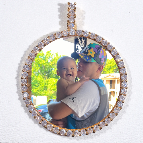 LARGE 3D CIRCLE CUSTOM PICTURE PENDANT