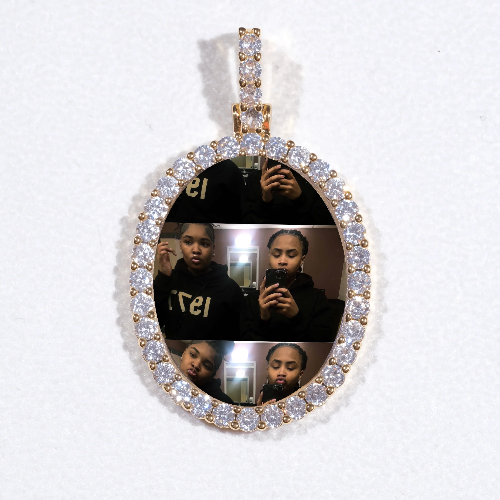 3D Oval Custom Picture Pendant