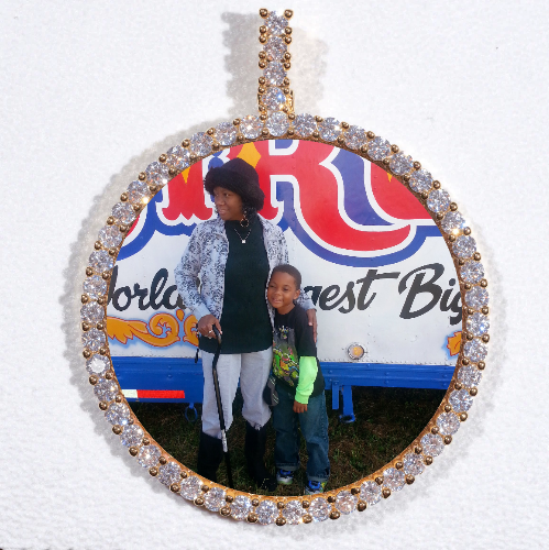 LARGE 3D CIRCLE CUSTOM PICTURE PENDANT
