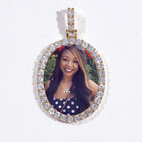 3D Oval Custom Picture Pendant