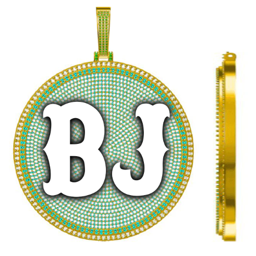CUSTOM LETTER NECKLACE 3D BIG DISC