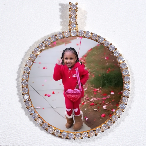 LARGE 3D CIRCLE CUSTOM PICTURE PENDANT