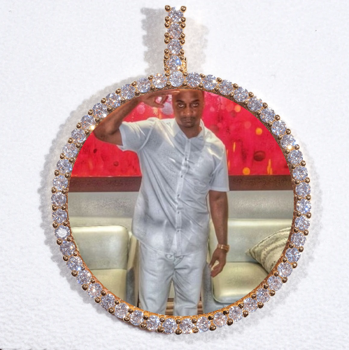 LARGE 3D CIRCLE CUSTOM PICTURE PENDANT