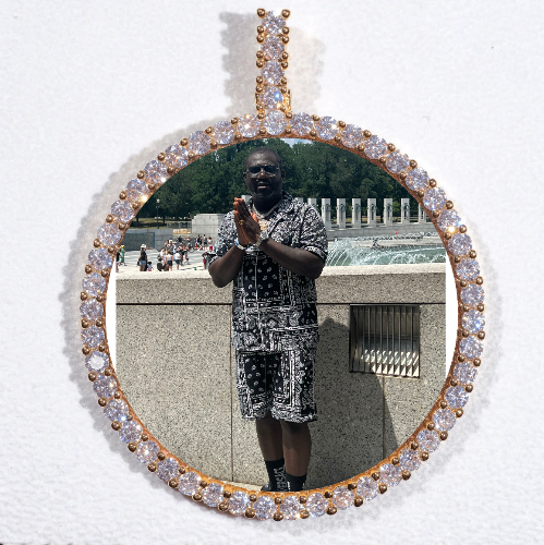 LARGE 3D CIRCLE CUSTOM PICTURE PENDANT