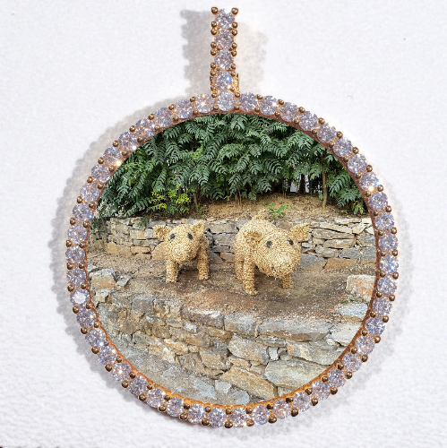 LARGE 3D CIRCLE CUSTOM PICTURE PENDANT