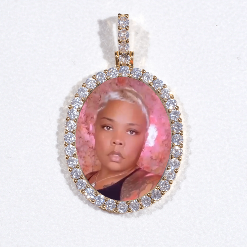 3D Oval Custom Picture Pendant