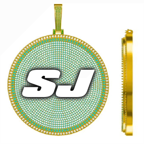CUSTOM LETTER NECKLACE 3D BIG DISC