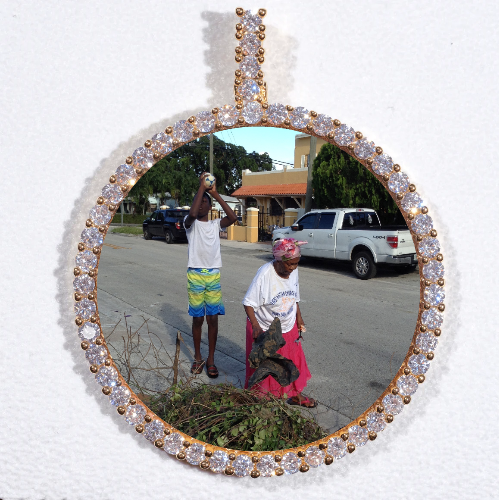 LARGE 3D CIRCLE CUSTOM PICTURE PENDANT