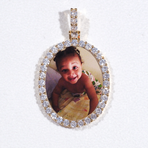 3D Oval Custom Picture Pendant