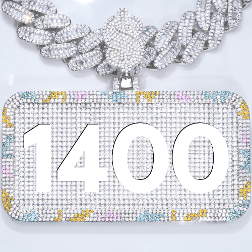 CUSTOM LETTER NECKLACE 3D COLORFUL SQUARE