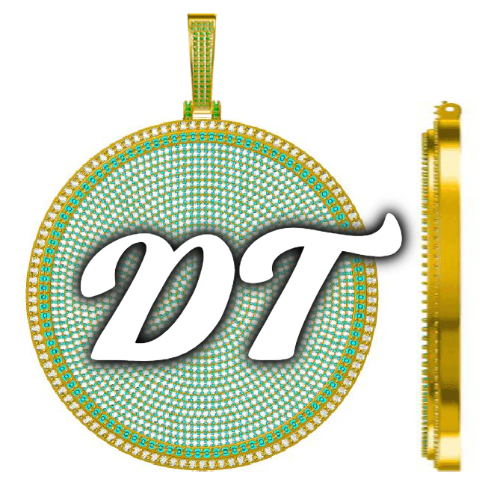 CUSTOM LETTER NECKLACE 3D BIG DISC