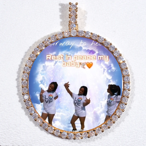 LARGE 3D CIRCLE CUSTOM PICTURE PENDANT