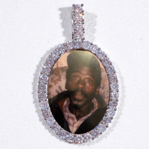 Large 3D Oval Custom Picture Pendant