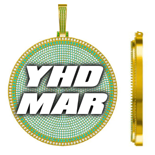 CUSTOM LETTER NECKLACE 3D BIG DISC