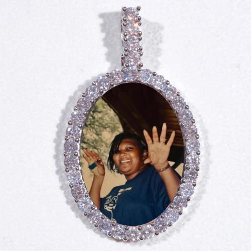 Large 3D Oval Custom Picture Pendant