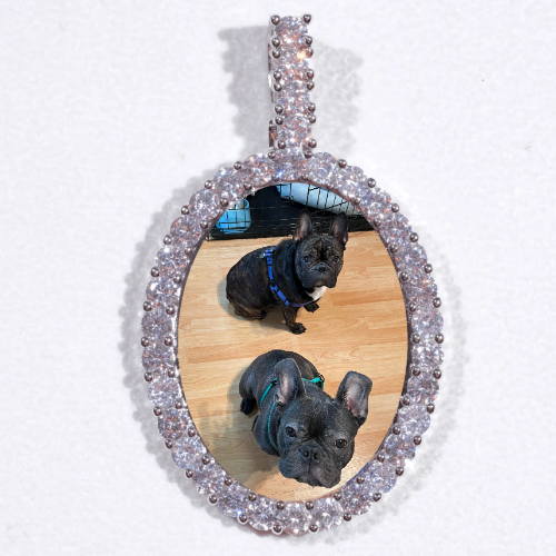 Large 3D Oval Custom Picture Pendant