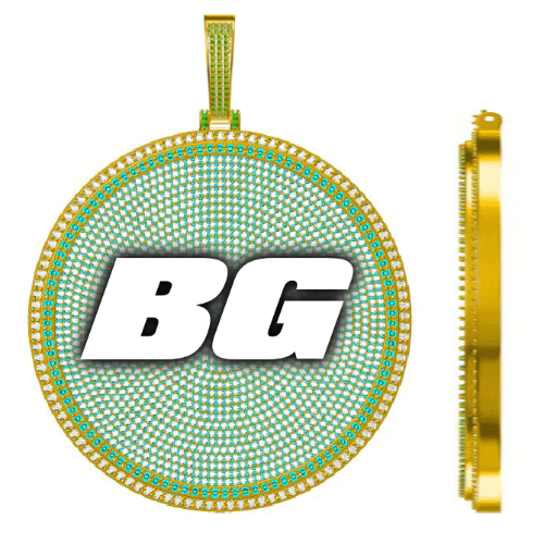CUSTOM LETTER NECKLACE 3D BIG DISC