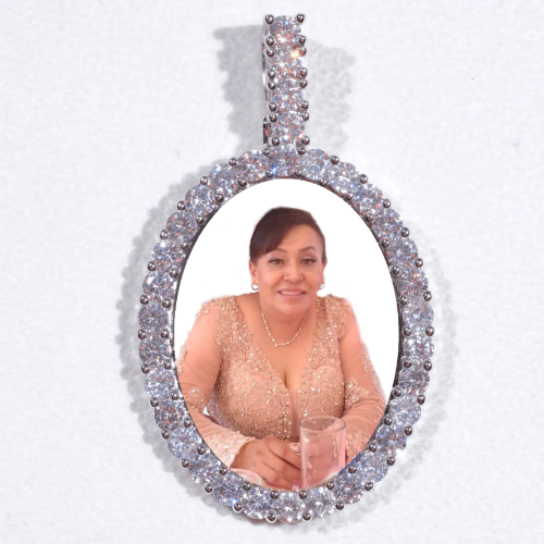 Large 3D Oval Custom Picture Pendant
