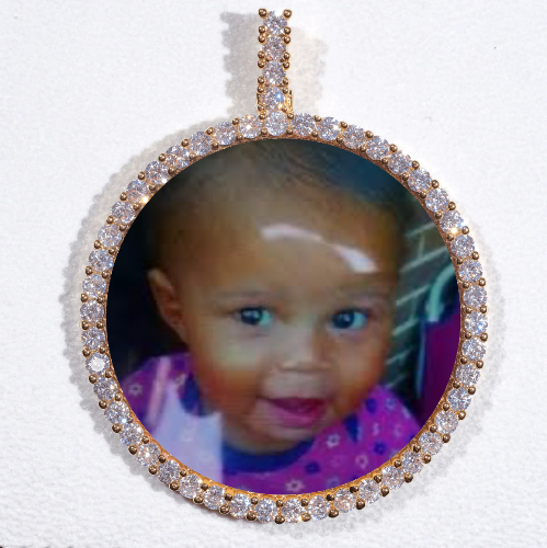 LARGE 3D CIRCLE CUSTOM PICTURE PENDANT