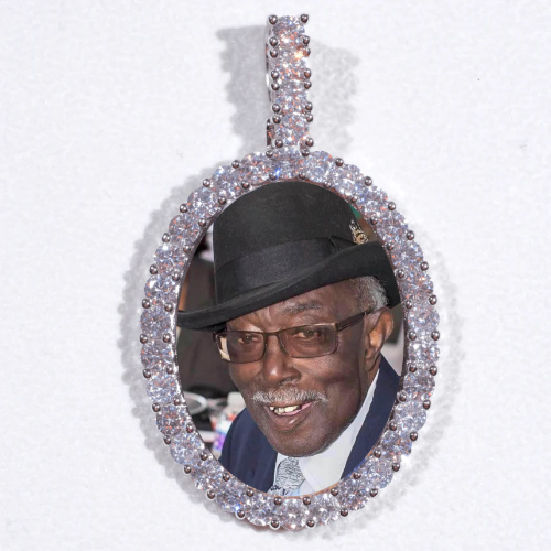 Large 3D Oval Custom Picture Pendant