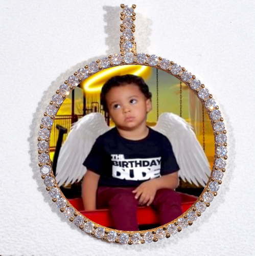 LARGE 3D CIRCLE CUSTOM PICTURE PENDANT