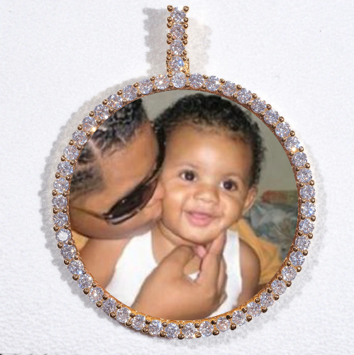 LARGE 3D CIRCLE CUSTOM PICTURE PENDANT