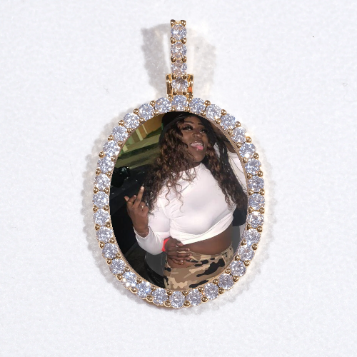 3D Oval Custom Picture Pendant