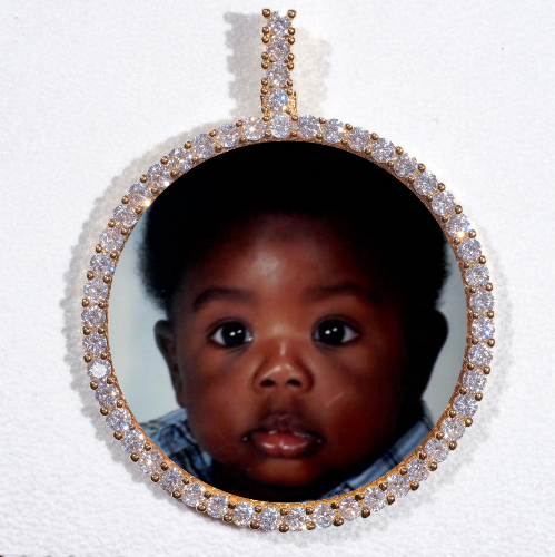 LARGE 3D CIRCLE CUSTOM PICTURE PENDANT