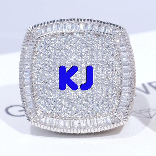 CUSTOM LETTER 3D ICED RING
