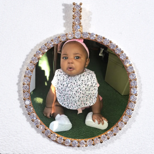 LARGE 3D CIRCLE CUSTOM PICTURE PENDANT