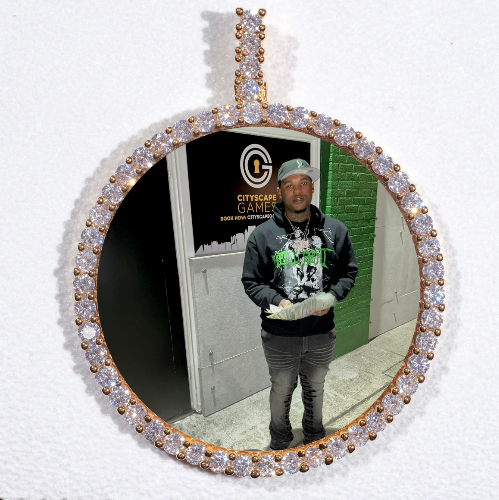 LARGE 3D CIRCLE CUSTOM PICTURE PENDANT