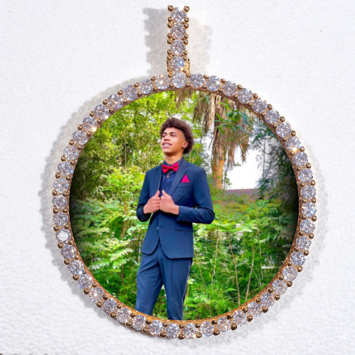 LARGE 3D CIRCLE CUSTOM PICTURE PENDANT