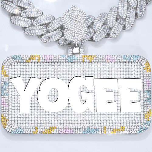 CUSTOM LETTER NECKLACE 3D COLORFUL SQUARE