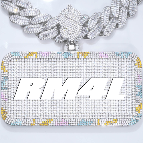 CUSTOM LETTER NECKLACE 3D COLORFUL SQUARE
