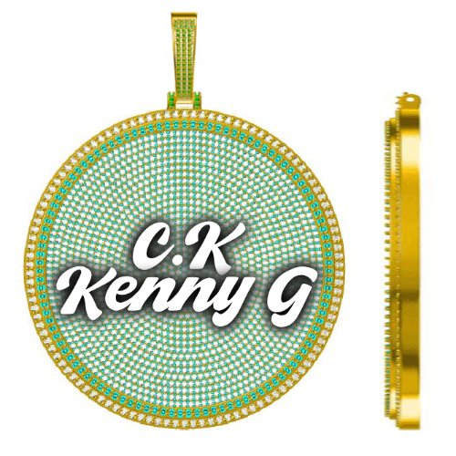 CUSTOM LETTER NECKLACE 3D BIG DISC