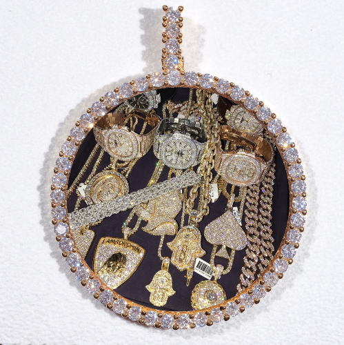 LARGE 3D CIRCLE CUSTOM PICTURE PENDANT