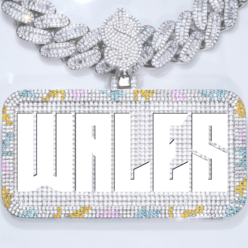 CUSTOM LETTER NECKLACE 3D COLORFUL SQUARE