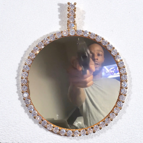 LARGE 3D CIRCLE CUSTOM PICTURE PENDANT