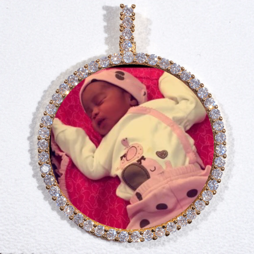 LARGE 3D CIRCLE CUSTOM PICTURE PENDANT