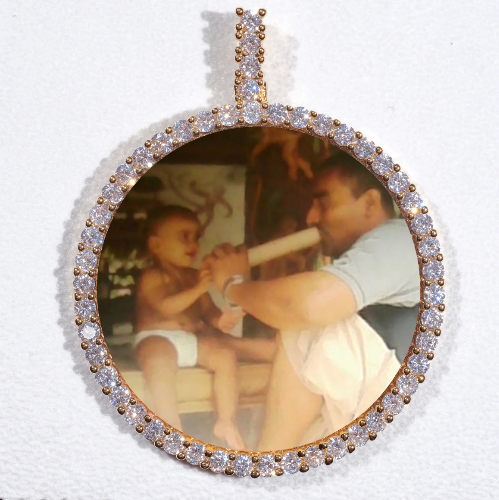 LARGE 3D CIRCLE CUSTOM PICTURE PENDANT
