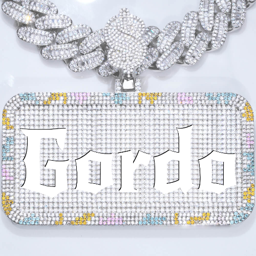 CUSTOM LETTER NECKLACE 3D COLORFUL SQUARE