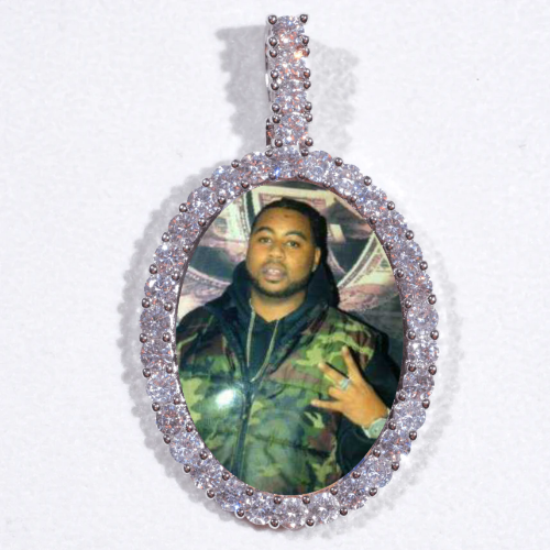 Large 3D Oval Custom Picture Pendant