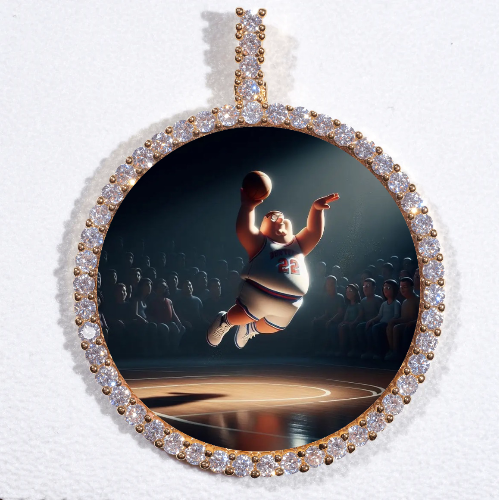 LARGE 3D CIRCLE CUSTOM PICTURE PENDANT