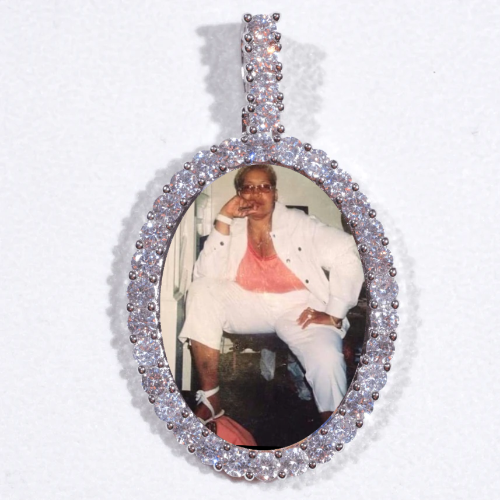 Large 3D Oval Custom Picture Pendant