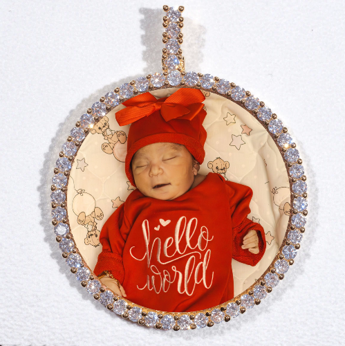 LARGE 3D CIRCLE CUSTOM PICTURE PENDANT