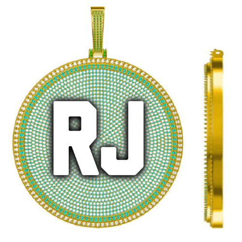 CUSTOM LETTER NECKLACE 3D BIG DISC