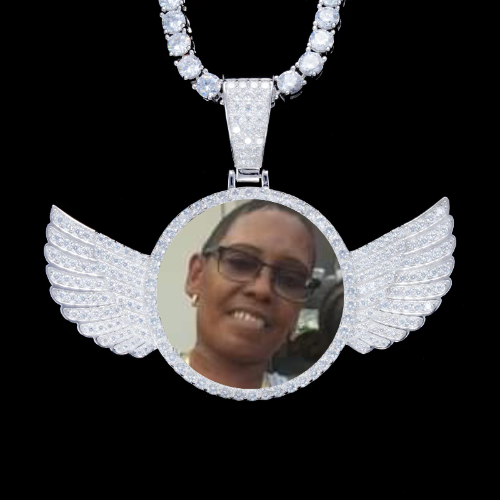 925S & VVS Moissanite 3D Wing Custom Picture Pendant